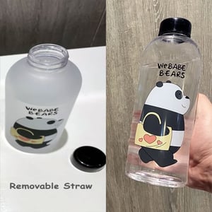 We Babe Bears Plastic Water Bottle 1000ml - Black panda