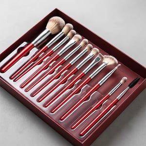 Maange 12pcs Makeup Brush Set Box - Red