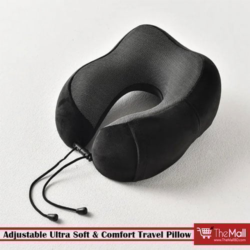Adjustable Ultra Soft & Comfort Travel Pillow - Black
