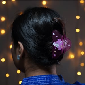 Large Size Semi transparent Hair Clip - Melody Pink