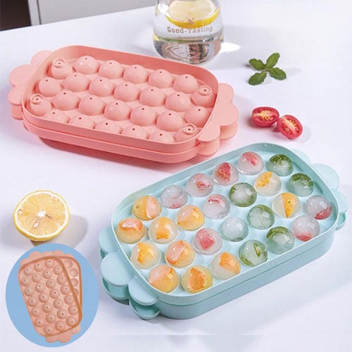 26 Grid Ice Ball Mould - Peach