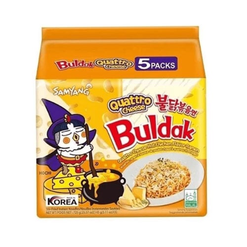 Samyang Buldak Quattro Cheese Hot Chicken Flavor Ramen 725g (5 Pack)•