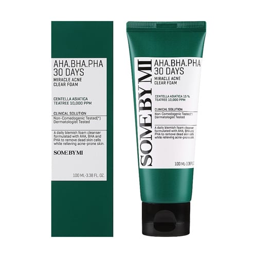 SOME BY MI AHA BHA PHA 30 Days Miracle Acne Clear Foam 100ml •