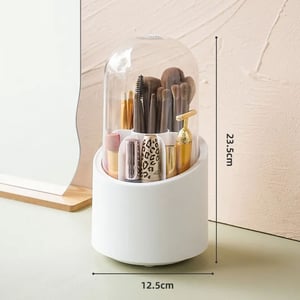 360 Rotary Cosmetic Brush Storage Bucket - White