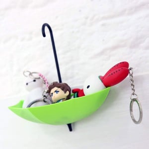 Umbrella key Hanger - Sky Blue Bright Green Purple