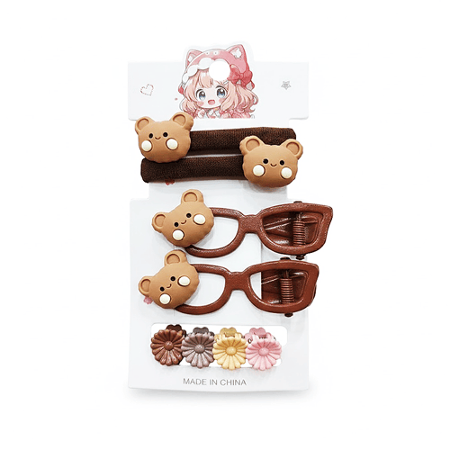 Baby Hair Accessories 8pcs Set - Bear