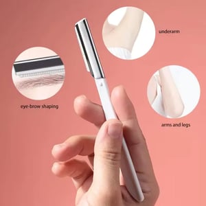 LMLTOP Stainless Steel Straight Handle Eyebrow Razor 3pcs