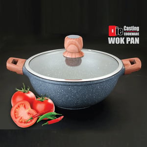 Die Casting Wok Pan With Lid - 24cm •