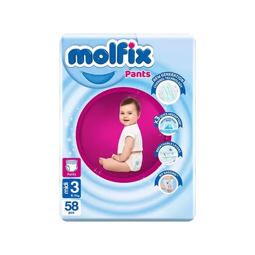 Molfix Size - 3 (Pants System) (6-11kg) 58pcs•