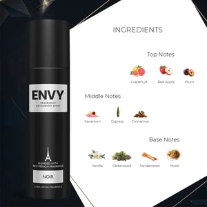 Envy Fragrance Deodorant Spray For Men 120ml - Noir •