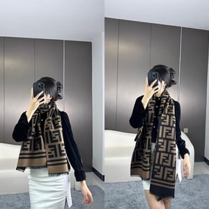 Trendy Korean Style Cashmere Shawl - Fendi Pattern