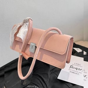 Velvet Finishing Stylish Bag For Women - Pink