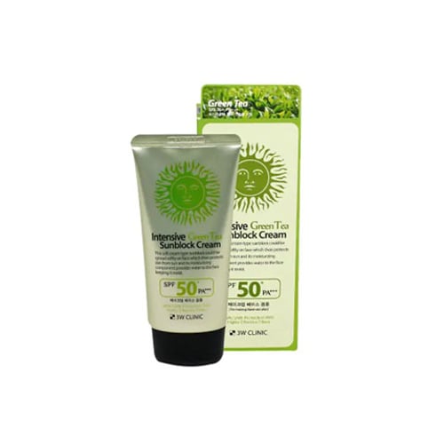 3W Clinic Intensive Green Tea Sunblock Cream SPF 50+ PA+++ 70ml •