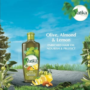 Dabur Vatika Naturals Olive Enriched Hair Oil Nourish and Protect 300ml  •