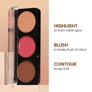Swiss Beauty CHEEK A BOO Blusher Contour Highlighter Face Palette - 02 Face It Up Medium