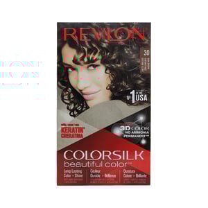 Revlon ColorSilk Beautiful 3D Hair Color - 30 Dark Brown  •