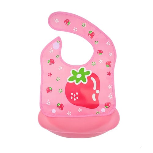 Bib With Portable Tray - Pink
