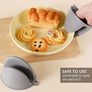 Silicone Heat Resistant Gloves 1 Pair - Gray