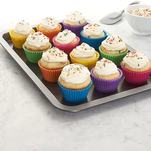 Wave Shape Cup-Cake Baking Silicon Cup - Pink