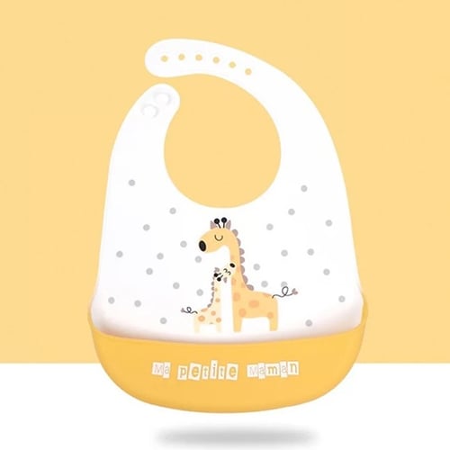 Cartoon Giraffe Baby Silicone Bib