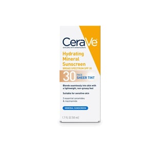 CeraVe Hydrating Mineral Sunscreen for Face Sheer Tint 50ml - SPF30 •