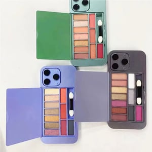 Biggerbowie Iphone 14 Pro Max Shaped 11 Color Eyeshadow Palette with Mirror - Midnight Green