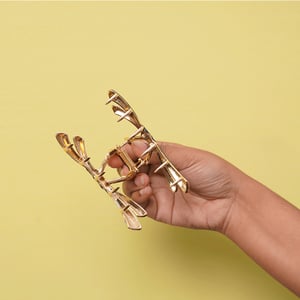 Bow Shape Metal Hair Clip - Black