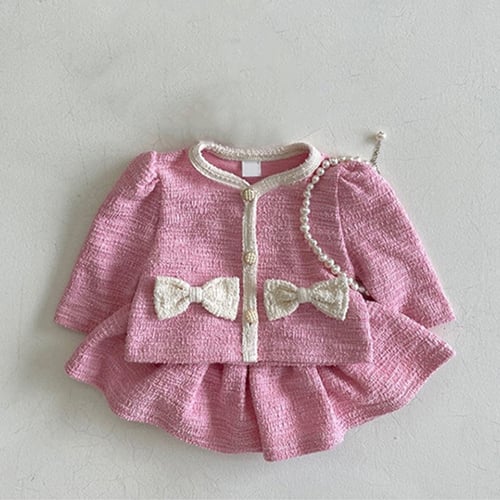 Korean Style Baby Princess Dress Set - Pink