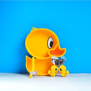 Toddler Little Duck Silicone Tableware - Yellow
