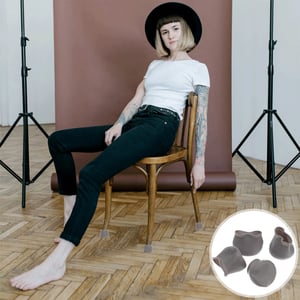 Round Shape Silicone Chair Leg Cover 4pcs - Purple Gray