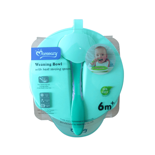 Momeasy Weaning Bowl With Heat Sensing Spoon (6m+) - Blue