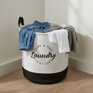 Cloth Storage Basket - Black And White