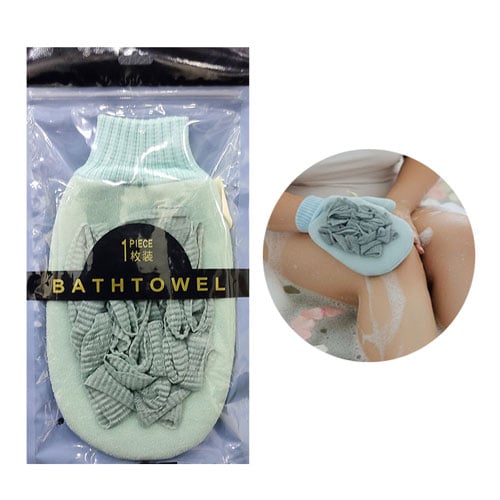 2 in 1 Exfoliating Glove Bath Scrubber - Pale Mint