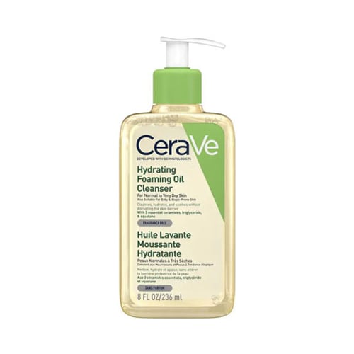 CeraVe Hydrating Foaming Oil Cleanser For Normal To Very Dry Skin 236ml •