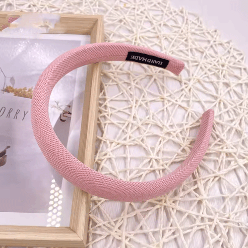 Padded Fabric Headband - Pink