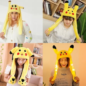 Ear Pop Up Lighting Cap - Yellow Pikachu