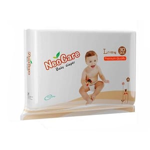 NeoCare Premium Quality Belt System Baby Diaper L Size (7-18kg) 30pcs