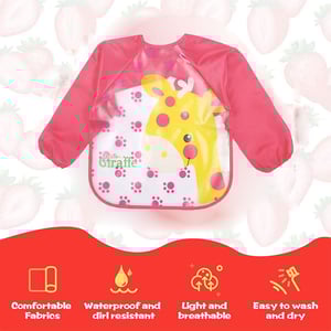Semi Transparent Bib Apron - Pink Giraffe