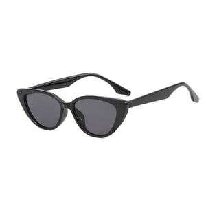 Triangular Retro Small Frame Cat Eye Sunglasses - Black (240034)
