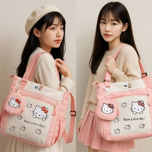 Hello Kitty Shoulder Bag With Coin Pouch - Pink