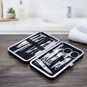 Manicure Pedicure 15pcs Set - Pu Leather Finishing