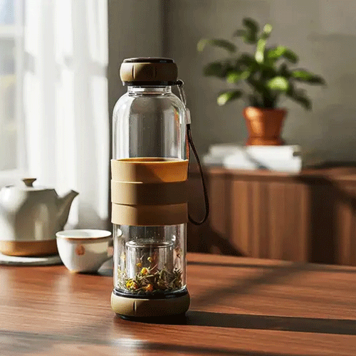 Portable Tea Infuser Water Bottle •