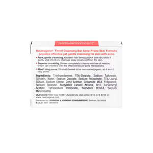 Neutrogena The Transparent Facial Bar For Acne Prone Skin 99g •