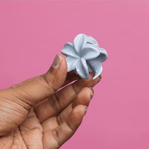 Plumeria Flower Shape Hair Clip - Pastel Blue