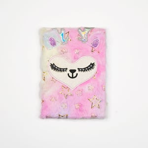 Furry Note Book Diary - Sleepy Glitter Heart