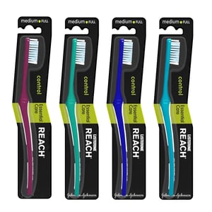 Reach Essential Care Control Medium Tooth Brush - Teal Blue