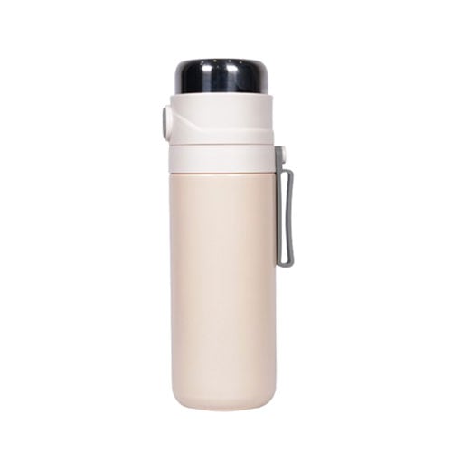Vaccum Flask with Stainless Steel Cup 500ml - White •