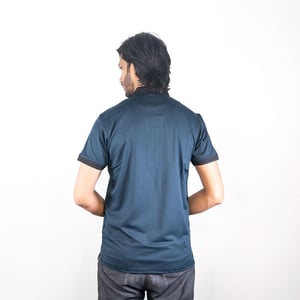 Polo Shirt-Black and Sea Green