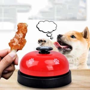 Dog Paw Prints Training Ring Bell - Red (20194)