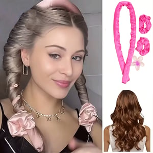 Heatless Hair Curler Accessories Set - Pink
